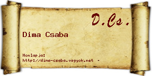 Dima Csaba névjegykártya