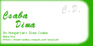 csaba dima business card